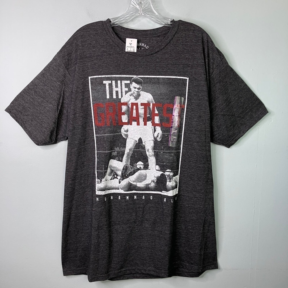 Muhammad Ali The Greatest Heather Gray Boxing Graphic Tee Men's XL Athletic Fit